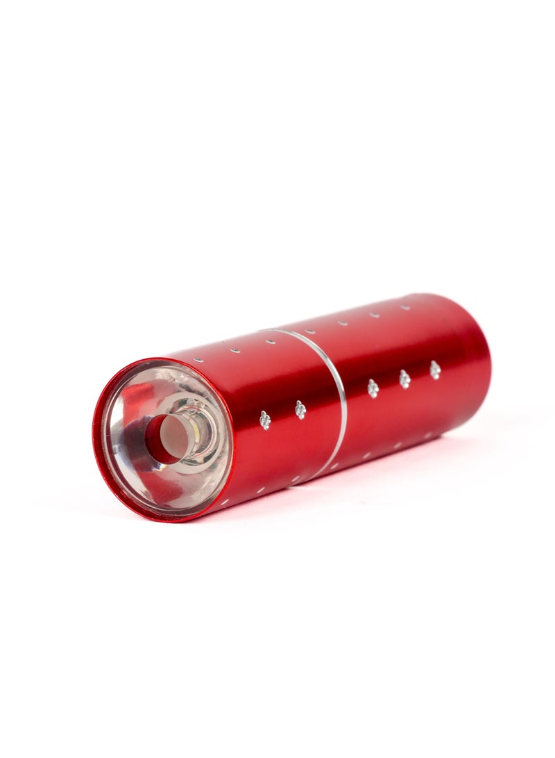 LUSTER 3pc An elegant small flashlight in the shape of a lipstick with a hanger, red - Image 3