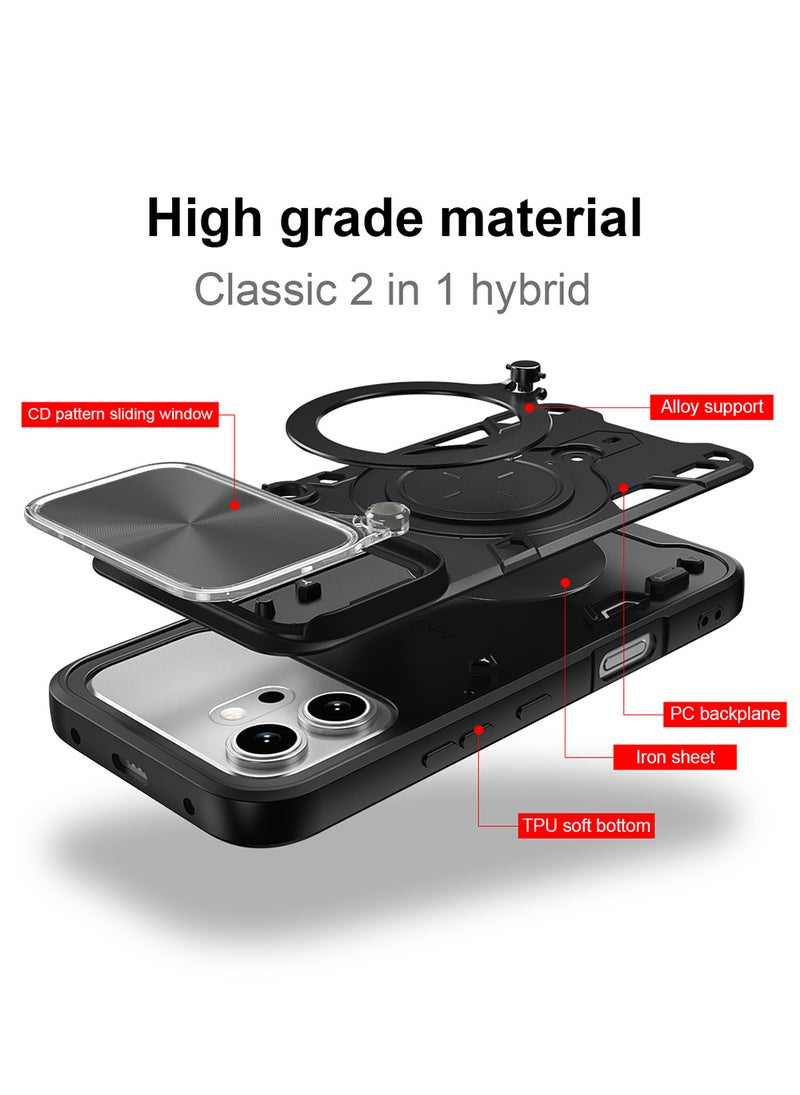 غطاء هاتف لـ Honor 600 / Honor 600 Pro مع غطاء للكاميرا وحامل حلقي، وحامل سيارة مغناطيسي متوافق، وغطاء واقي صلب من الخلف وحواف ناعمة مقاوم للصدمات - Image 5