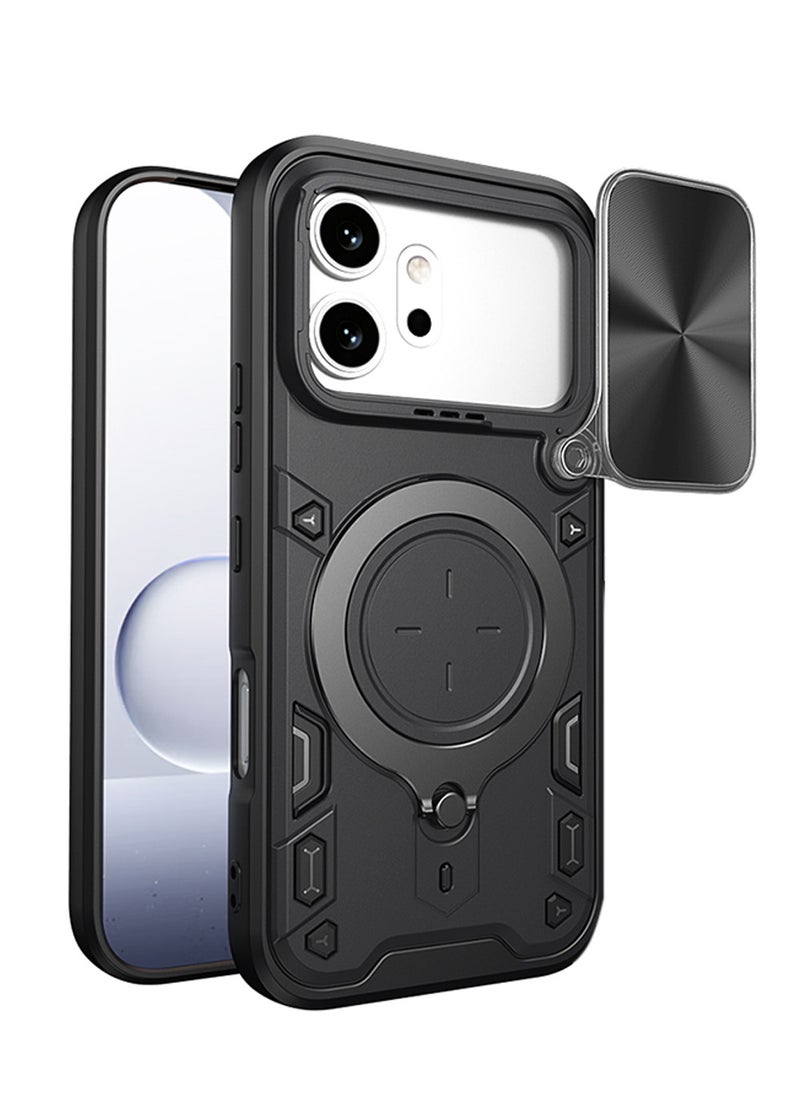 غطاء هاتف لـ Honor 600 / Honor 600 Pro مع غطاء للكاميرا وحامل حلقي، وحامل سيارة مغناطيسي متوافق، وغطاء واقي صلب من الخلف وحواف ناعمة مقاوم للصدمات - Image 1