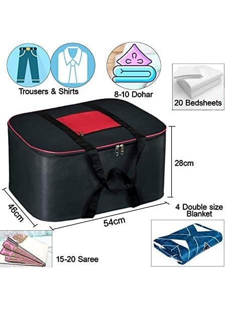 Perpetual Perpetual Organisers Storage Box For Clothes Non Woven MultiPurpose Large Size Under Beded Storage Bag For Blanket Bedsheets And Dresses With Zipper Closure Pack2 A  - Image 2