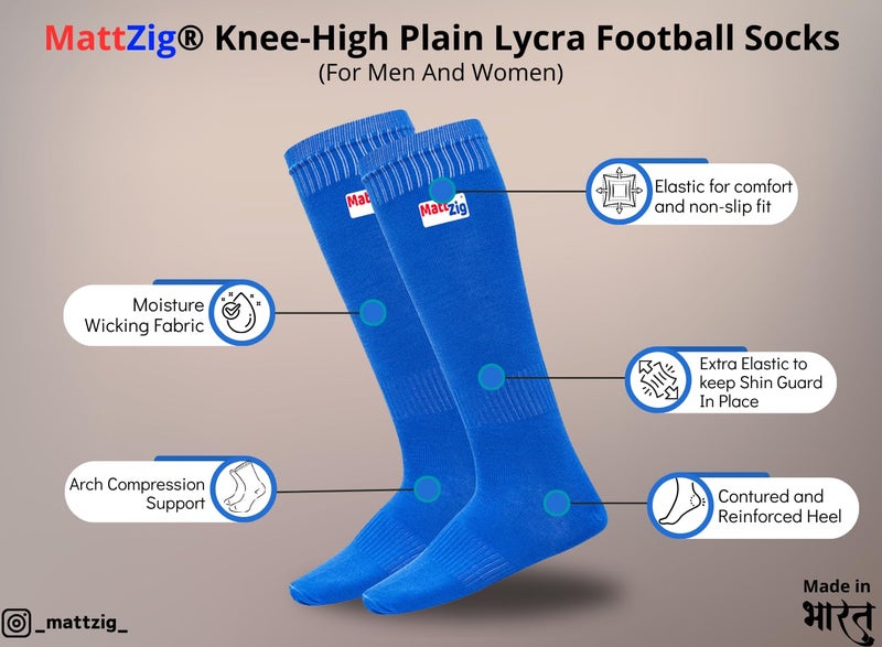 MATTZIG ® Elite Football Kit (One Pair Plain Lycra Socks & One Pair Elite Shin Guard) (Light Blue) - Image 2
