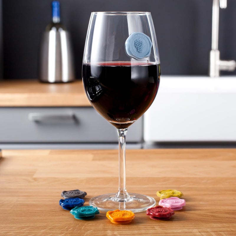 Vacu Vin Glass Markers Classic Set of 8 - Grapes Design - Image 2