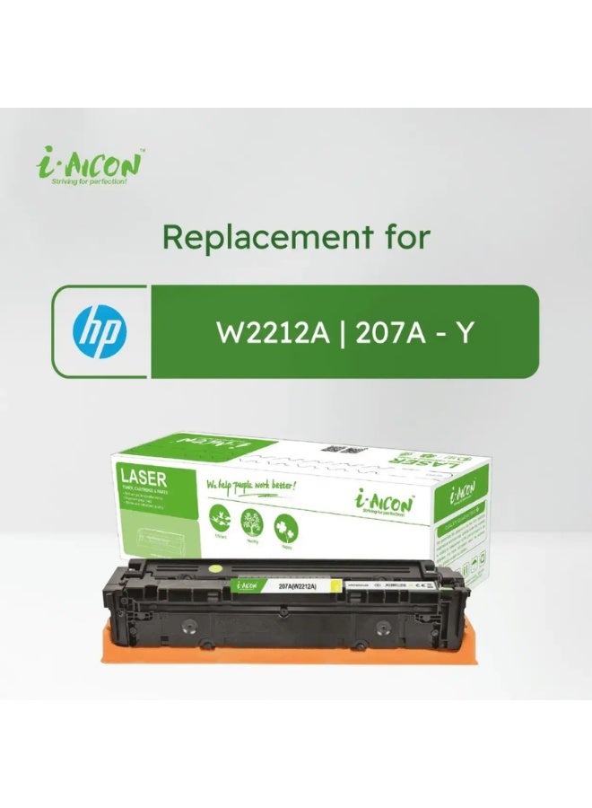 i-AICON Compatible Laser Toner Cartridge Yellow W2212A 207A 1600 Pages HP Replacement - Image 2
