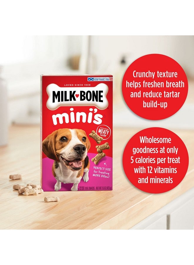 MILK-BONE Mini'S Original Dog Treats, 15 Ounce (Pack Of 6), Crunchy Biscuit Helps Clean Teeth - Image 3