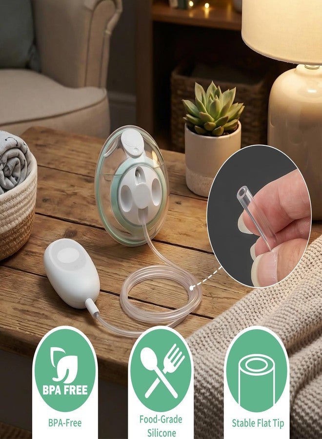 Piszvbej 4 Pack Replacement Tubing Compatible with Elvie Stride, Breast Pump Tubing with Tube Connectors, Connect Motor Unit and Breast Shields, Durable and Easy to Clean, Replacement Pump Parts, Clear - Image 3