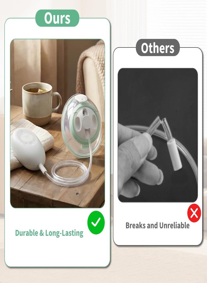 Piszvbej 4 Pack Replacement Tubing Compatible with Elvie Stride, Breast Pump Tubing with Tube Connectors, Connect Motor Unit and Breast Shields, Durable and Easy to Clean, Replacement Pump Parts, Clear - Image 4