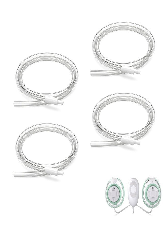 Piszvbej 4 Pack Replacement Tubing Compatible with Elvie Stride, Breast Pump Tubing with Tube Connectors, Connect Motor Unit and Breast Shields, Durable and Easy to Clean, Replacement Pump Parts, Clear - Image 1