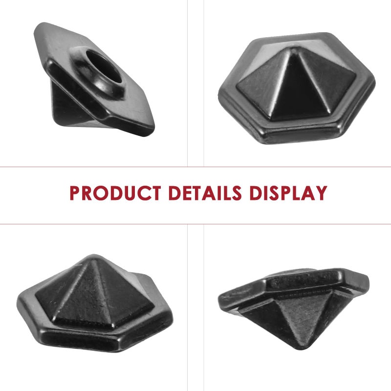 30pcs Alloy Hexagon Rivets for Leather Bags Decoration Repair Metal Fastener Buttons - Image 4