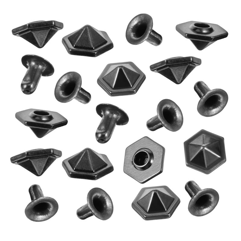 30pcs Alloy Hexagon Rivets for Leather Bags Decoration Repair Metal Fastener Buttons - Image 2