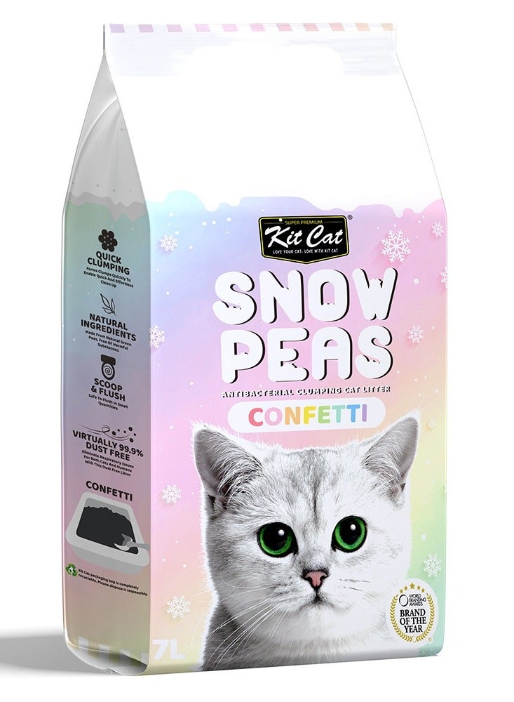 Kit Cat Snow Peas Antibacterial Clumping Cat Litter with Natural Ingredients - 7 L