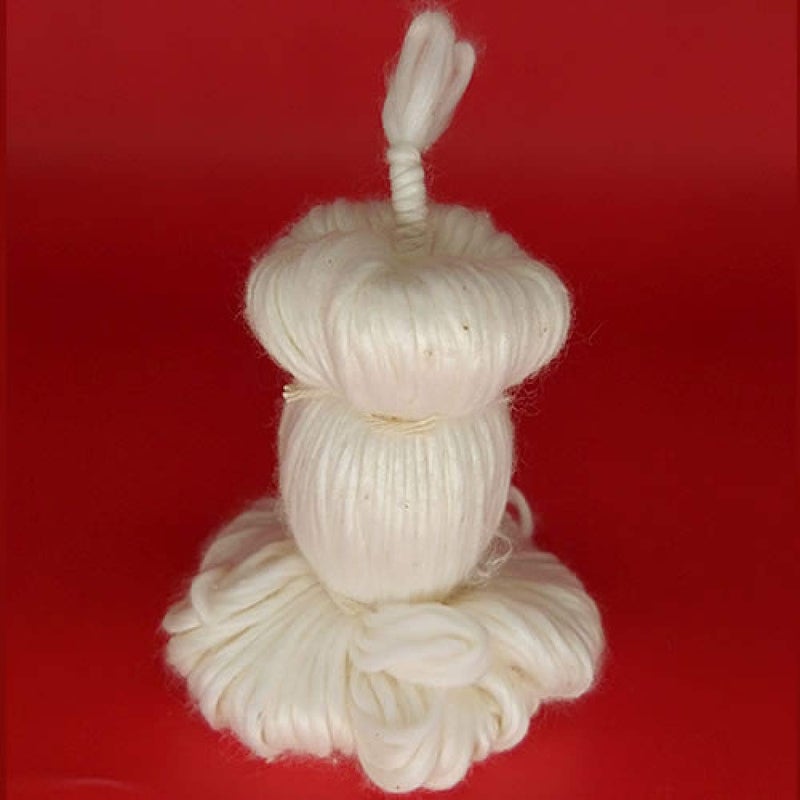 SSKR Cotton Wicks Brindavanam Diya Batti Big Size (White) - 3 Pieces (Each Brindavanam has 365 Pieces) - Image 1