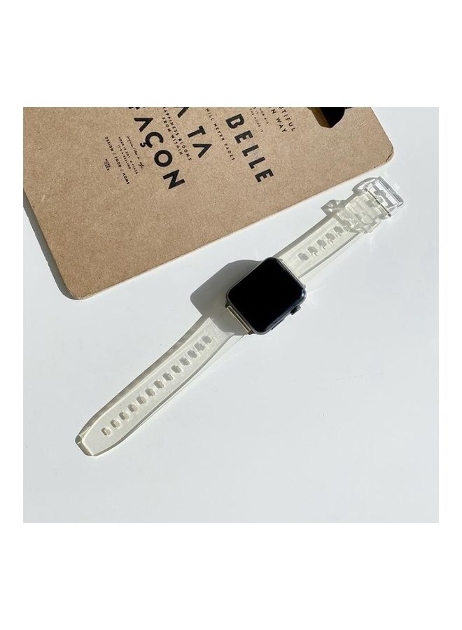 NIBEMINENT Discolouration in Light TPU Replacement Watchbands For Apple Watch Series 7/6/5/4/3/2/1/SE 41/40/38mm Yellow - Image 1