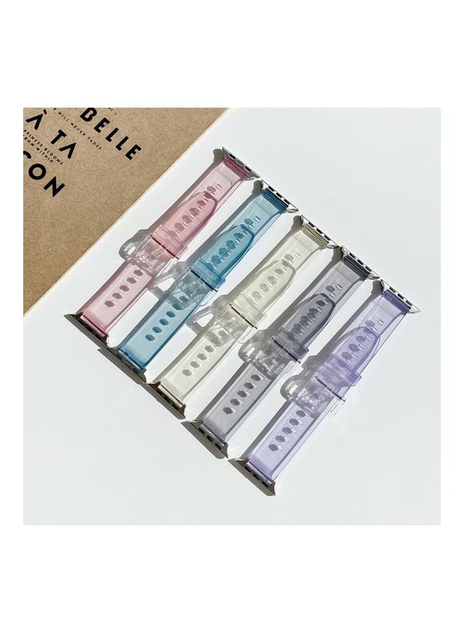 NIBEMINENT Discolouration in Light TPU Replacement Watchbands For Apple Watch Series 7/6/5/4/3/2/1/SE 41/40/38mm Yellow - Image 3