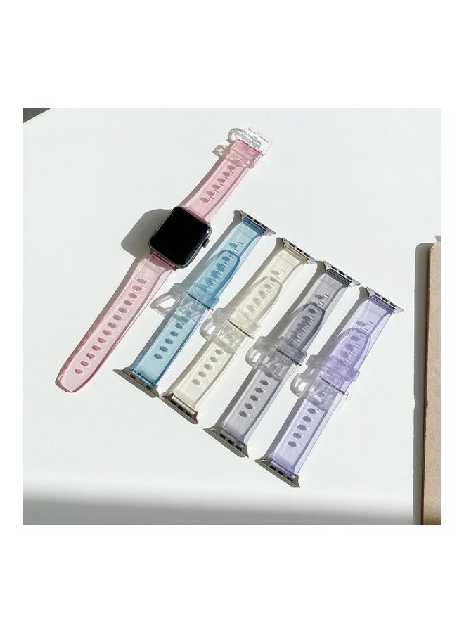 NIBEMINENT Discolouration in Light TPU Replacement Watchbands For Apple Watch Series 7/6/5/4/3/2/1/SE 41/40/38mm Yellow - Image 2