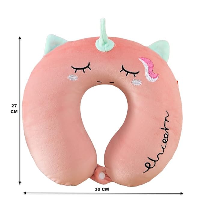 NEHEERA Unicorn Travel Neck Pillow UShaped Support Cushion for Kids Pink - Image 2