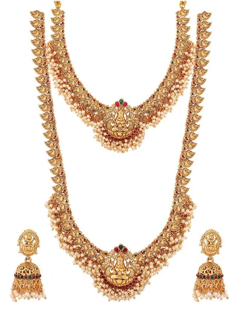 Priyaasi Stone Studded  Pearl Beaded Jewellery Set