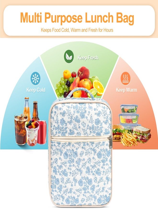 honitty Lunch Box for Women,Adult Small Lunch Bag,Reusable Insulated Lunch Box,Quilted Portable Lunch Bags - Image 4