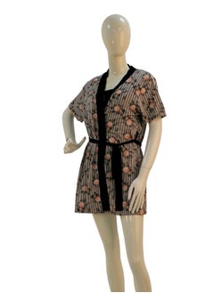 JOANNA JOANNA Women's Short Sleeve Robe Cami & Trouser 3 Pieces Set  Sleepwear with Removable Waist Belt, Light Rose  - Image 3