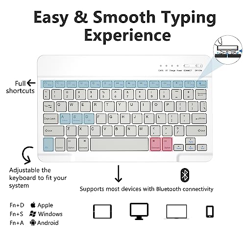 MMK for iPad 11th 10th Generation Case with Keyboard (2022, 10.9"), Wireless Detachable Keyboard, Pencil Holder for iPad 11 inch (A16 2025), 10th Gen (10.9 Inch 2022) Grey - Image 3