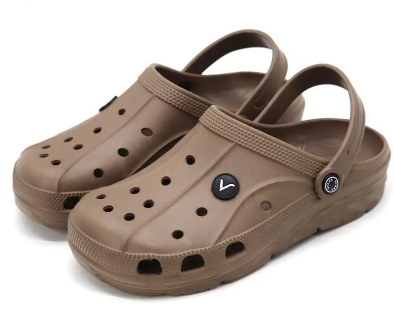 SVAAR Men's Lightweight Classic Clogs || Sandals with Adjustable Back Strap for Men Brown - Image 1