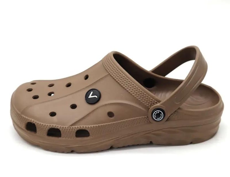SVAAR Men's Lightweight Classic Clogs || Sandals with Adjustable Back Strap for Men Brown - Image 3