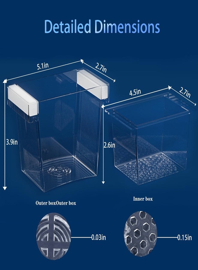 WEAVERBIRD Aquarium Fish Breeder Box, Acrylic Fish Isolation Breeding Box, Square Hatchery Box Hatching Incubator Box for Baby Fish Shrimp Clownfish Guppy - Image 2