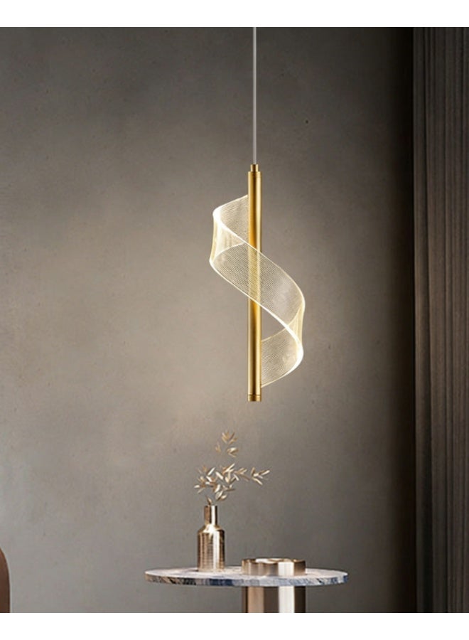 MIXDE Modern Butterfly LED Pendant Light Kitchen Island Gold Dimmable Single Hanging Lamp Ceiling Nordic Gradient Blue Pink Chandelier for Girls Bedroom Dining Room Foyer Staircase Living Room - Image 1