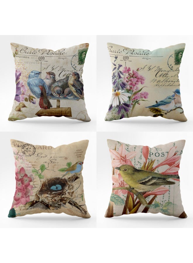 FASHION HOME Set of 4 Cushion Covers Decorative Throw Pillow cases for Living Room Garden Outdoor Décor  - Image 1
