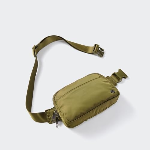 Pander Everywhere Belt Bag for Women, 5 Zipper Pockets Nylon Crossbody Fanny Pack Purse (Dark Moss) - Image 2