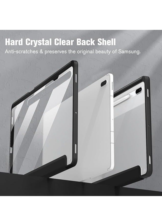 جراب هجين رفيع لجهاز Samsung Galaxy Tab S10 plus/S9 FE plus/S9 plus/S8 Plus 2022/S7 FE 2021/S7 Plus 2020 مقاس 12.4 بوصة مع حامل قلم S، غطاء مقاوم للصدمات مع غطاء خلفي شفاف، خاصية الإيقاظ/النوم التلقائي - Image 5