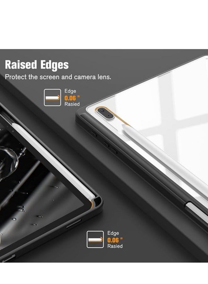 جراب هجين رفيع لجهاز Samsung Galaxy Tab S10 plus/S9 FE plus/S9 plus/S8 Plus 2022/S7 FE 2021/S7 Plus 2020 مقاس 12.4 بوصة مع حامل قلم S، غطاء مقاوم للصدمات مع غطاء خلفي شفاف، خاصية الإيقاظ/النوم التلقائي - Image 2