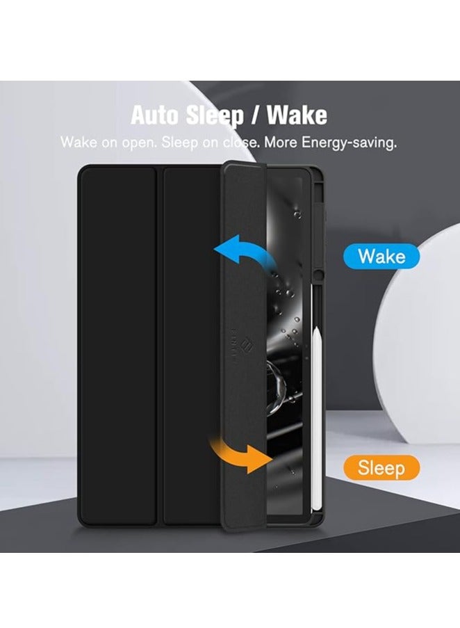 جراب هجين رفيع لجهاز Samsung Galaxy Tab S10 plus/S9 FE plus/S9 plus/S8 Plus 2022/S7 FE 2021/S7 Plus 2020 مقاس 12.4 بوصة مع حامل قلم S، غطاء مقاوم للصدمات مع غطاء خلفي شفاف، خاصية الإيقاظ/النوم التلقائي - Image 3