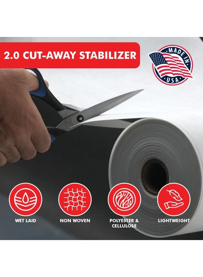 Superpunch Cutaway 20 Oz Stabilizer For Embroidery Machines  12 x 10 yards roll White SuperStable Machine Embroidery Stabilizer Backing Cut Away Embroidery Stabilizer Made In USA - Image 3