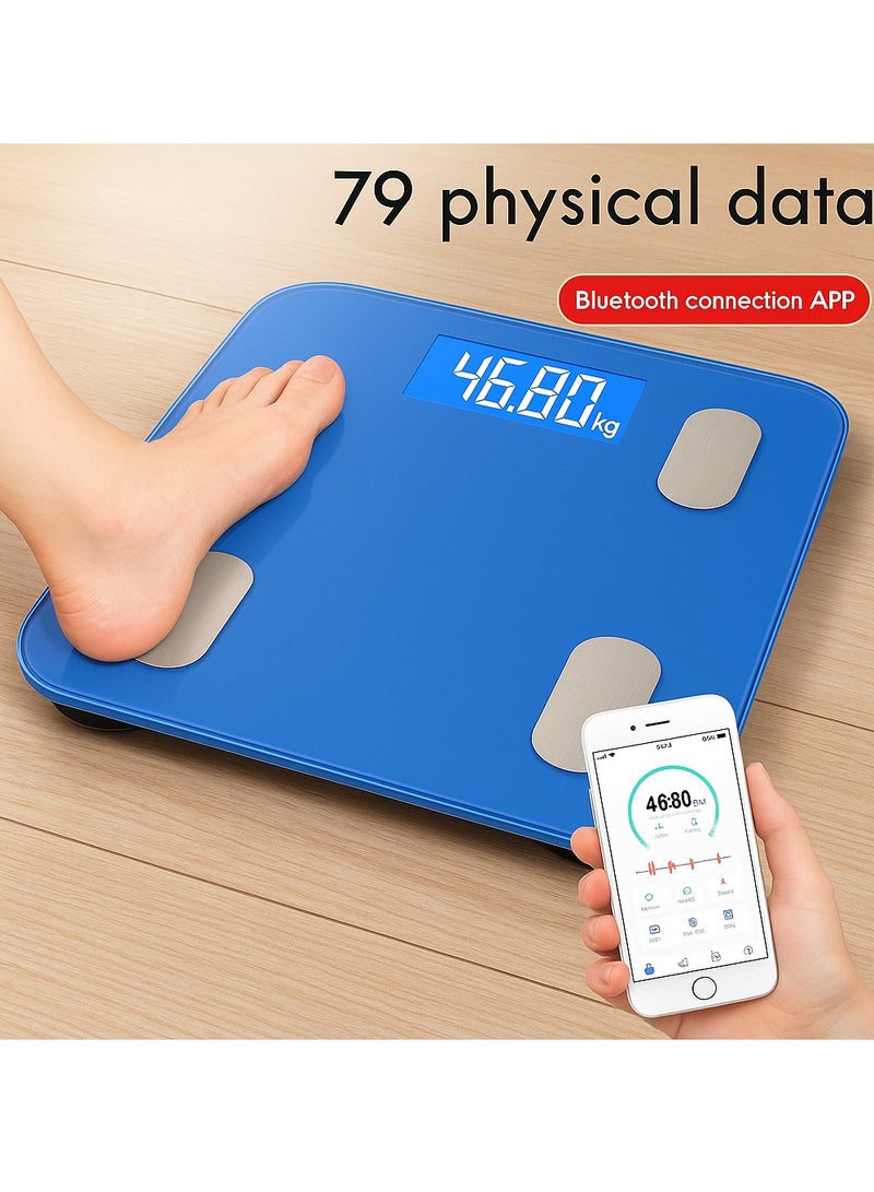 Generic Smart Bluetooth Bathroom Scale C1 - 180kg Capacity, Digital Body Weight Scale with APP Sync for Apple Health, Google Fit & Fitbit, BMI Tracking, Auto Calibration - High Precision Glass Platform (Blue) - Image 3