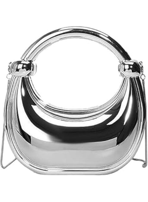 Women's plastic crossbody bag, small handbag with chain, stylish and trendy design for outings and walks