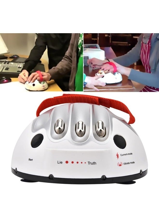 Micro Electric Shocking Lie Detector Tricky Novelty Game Interesting Polygraph Test Truth Or Dare Party Game Console , White