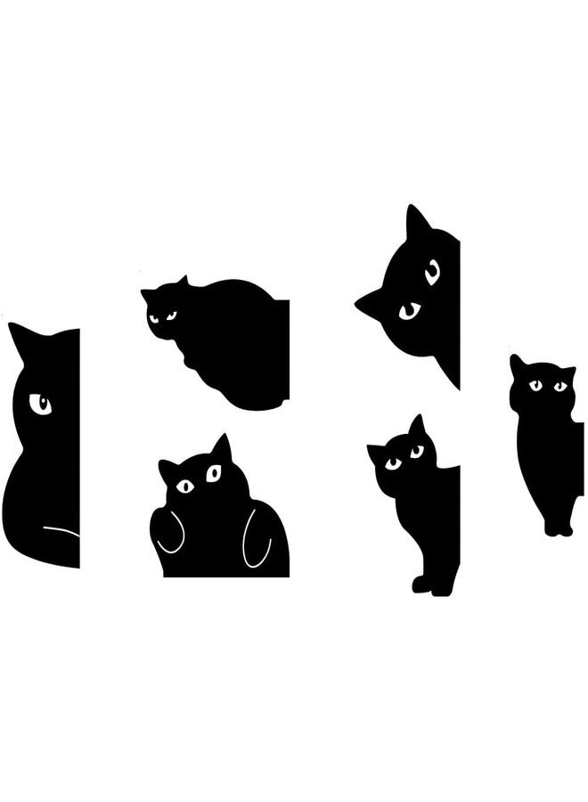 Zenarao Black Cat Bookmarks, 6Pcs Magnetic Bookmarks, Cute Cat Book Mark Clips Set, Book Markers for Cat Lover Gifts Magnetic Book Page Clips Kawaii Bookmark - Image 1