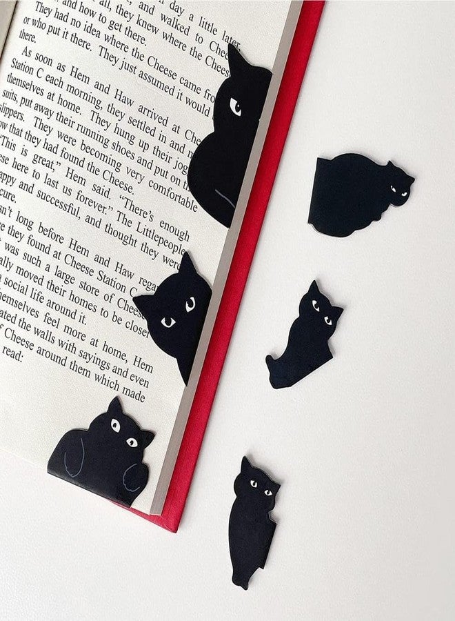Zenarao Black Cat Bookmarks, 6Pcs Magnetic Bookmarks, Cute Cat Book Mark Clips Set, Book Markers for Cat Lover Gifts Magnetic Book Page Clips Kawaii Bookmark - Image 4