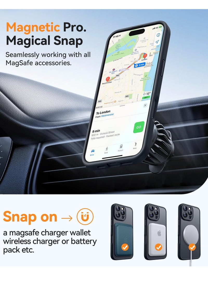 سوكاد غطاء MagSafe باللون الأسود المطفي لهاتف iPhone 16 Pro Max، حماية كاملة للكاميرا - Image 4