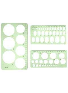 Oasisgalore 3PCS Circle Geometry Templates - Geometric Rulers for Drawing & Drafting (3 Styles)  - Image 1