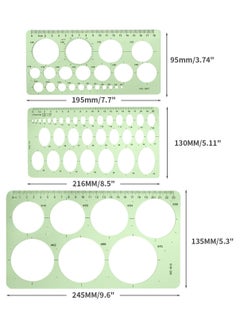Oasisgalore 3PCS Circle Geometry Templates - Geometric Rulers for Drawing & Drafting (3 Styles)  - Image 4