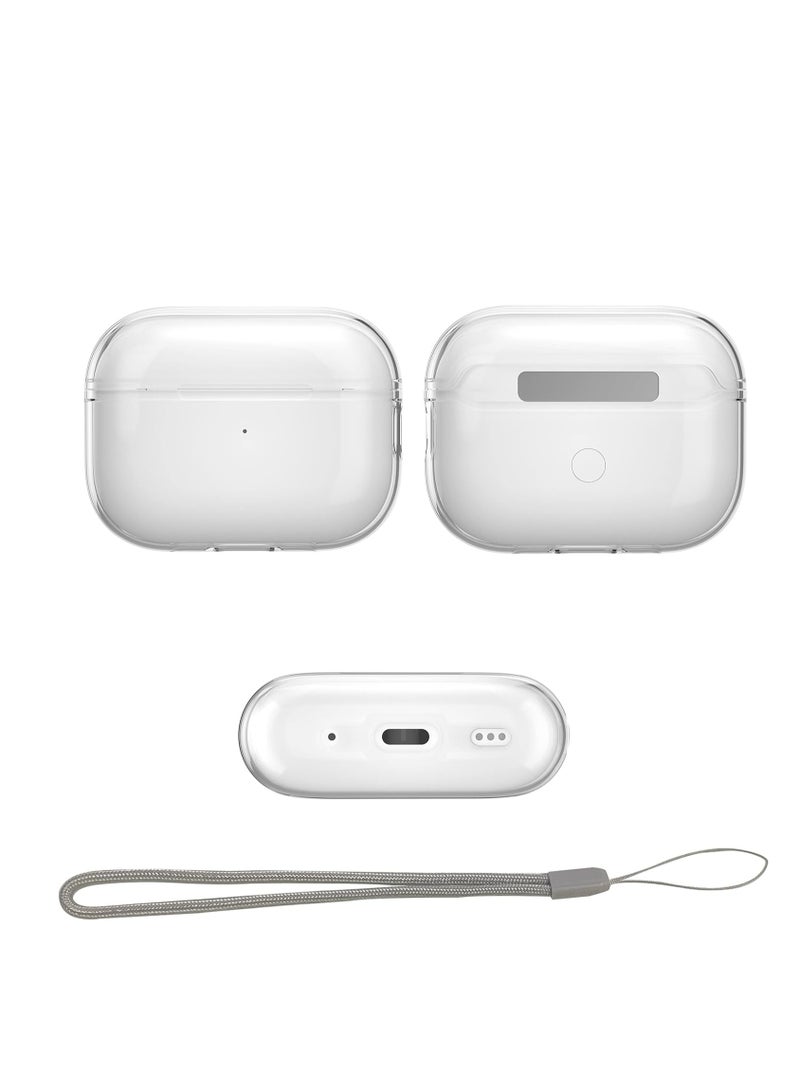 Shockproof Cover With Lanyard For Apple AirPods Pro Charging Case (Crystal Clear) - Image 2