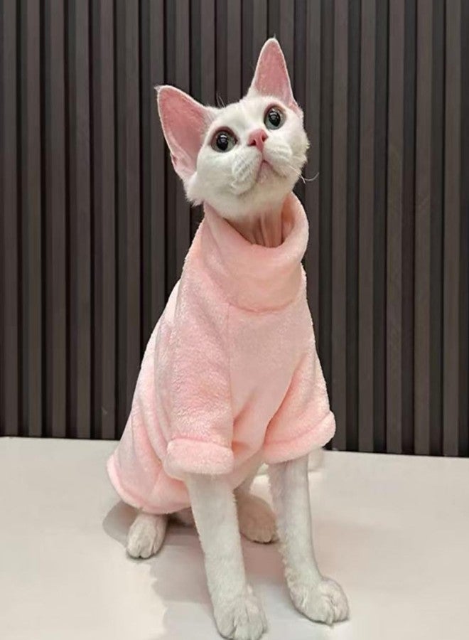Urnat Cat Flannel Clothes, Warm Soft Winter Sweater Jumpsuit Shirt Clothing for Hairless Sphynx Devon & Indoor Kittens (Khaki,L) - Image 5