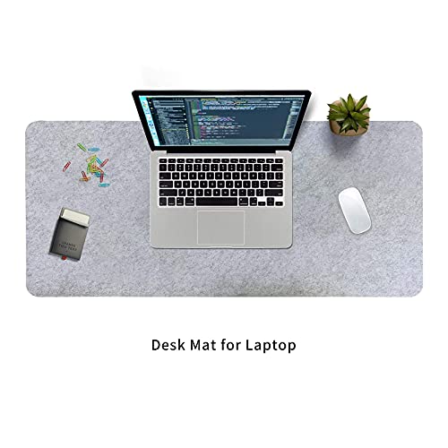 DAWNTREES Large Felt Desk Mat, 40''x16'' Full Felt Mouse Pad,Office Computer Desk Mat for Keyboard,100X40cm Desk Pad Protector (Light Grey) - Image 5