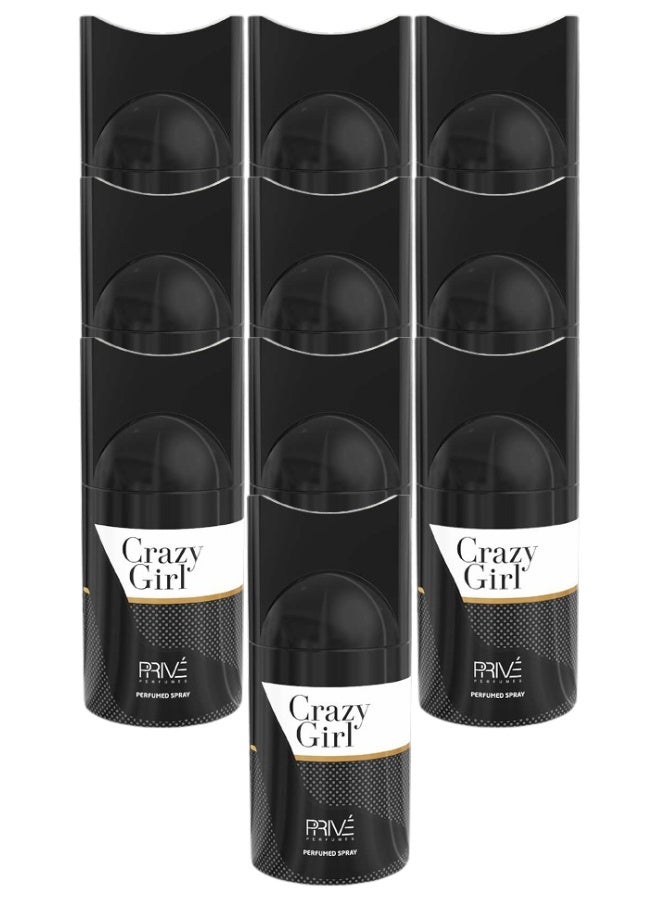 PRIVE 10 Pieces Crazy Girl Body Spray 250ML - Image 2