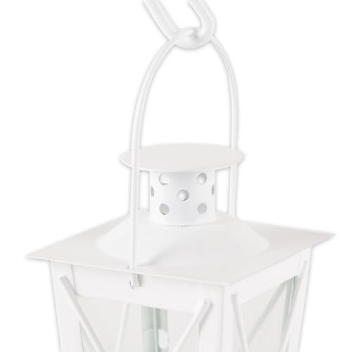 Zingz & Thingz Gifts & Decor White Railroad Metal Cute Decorative Candle Lanterns - Image 2