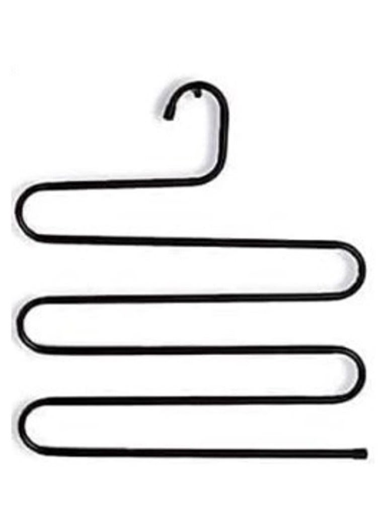 Metal Pants Hanger for Closet Multicolor - 5-Tier Multipurpose Clothes Hanger - Multi-Tier Closet Organizer Pants Hanger, Stainless Steel, S-Shape, 5-Tier Clothes Hanger - Jeans Hangers, Space Saving for Ties, Scarves, Jeans - Multi-Tier S-Shape Space Saving Pants Hanger, Stainless Steel Closet Hanger for Clothes Like Ties, Scarves, Jeans - 5-Tier Trousers Hangers Clothes Rack S-Shape Multipurpose Clothes Hanger for Tie Organizer Storage Hangers Bathroom Towel Hanger Bathroom Hanger  - Image 3