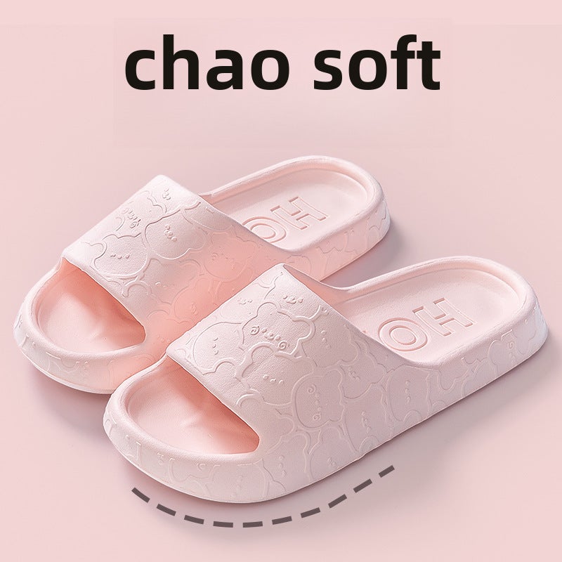 Summer EVA Slippers Non-slip Odor-resistant for Women and Men 2310 embossed-pink 