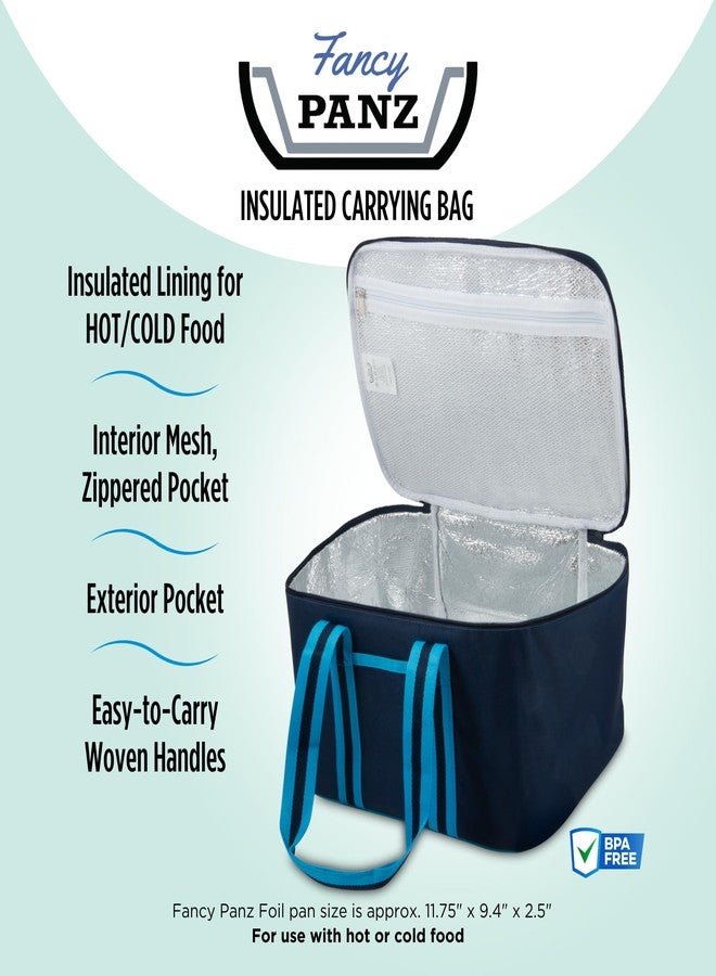 Fancy Panz - Navy Blue Insulated Casserole Carrier Bag - Insulated Thermal Bags for Hot & Cold Food Holds 2 Standard Size Fancy Panz - 2 Pockets - Food Container - Hosting Essentials - Image 2