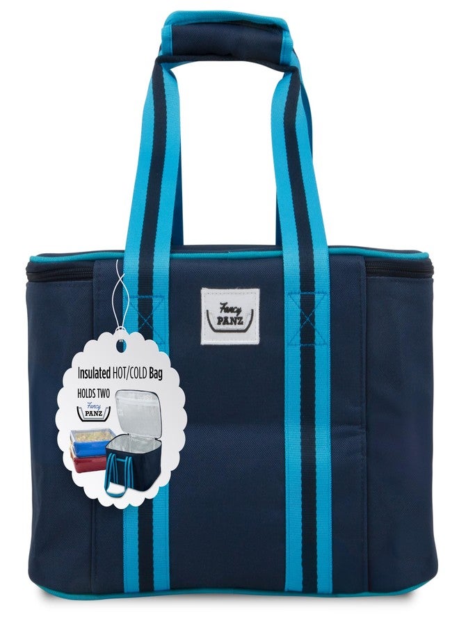 Fancy Panz - Navy Blue Insulated Casserole Carrier Bag - Insulated Thermal Bags for Hot & Cold Food Holds 2 Standard Size Fancy Panz - 2 Pockets - Food Container - Hosting Essentials - Image 1